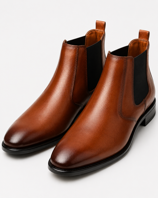 Men's Brown Chelsea Boots – Classic Leather Slip-On Ankle Boots