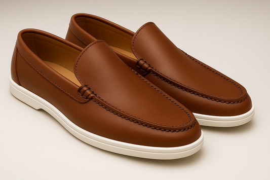 Men's Rich Tan Leather Loafers – Everyday Luxe Comfort